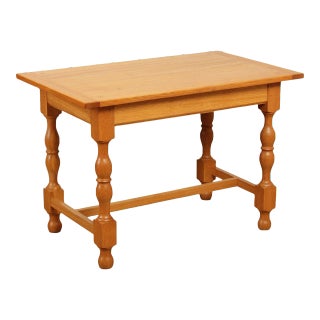 Vintage Custom Crafted Oak Trestle Table For Sale