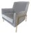 Rh Restoration Hardware Paget Wingback Chair in Velvet Fog For Sale