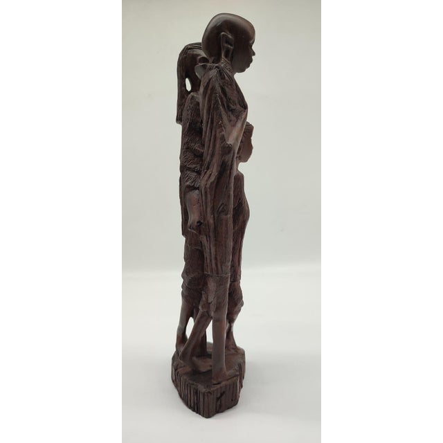 Hand-Carved Makonde Family Group in Ebony, 1960s For Sale - Image 9 of 12