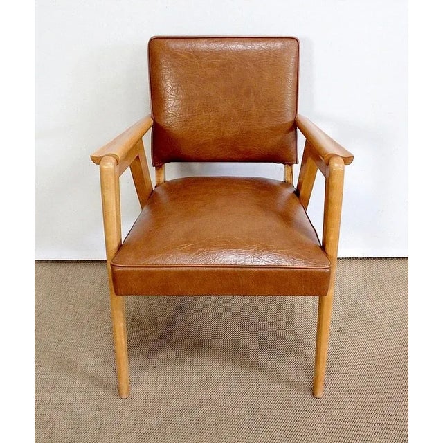 Set of Bridge Armchairs in Natural Beech, 1950s For Sale - Image 4 of 18