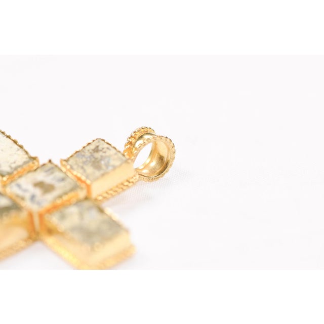 Metal A Stunning Roman Glass Cross in 21k For Sale - Image 7 of 11