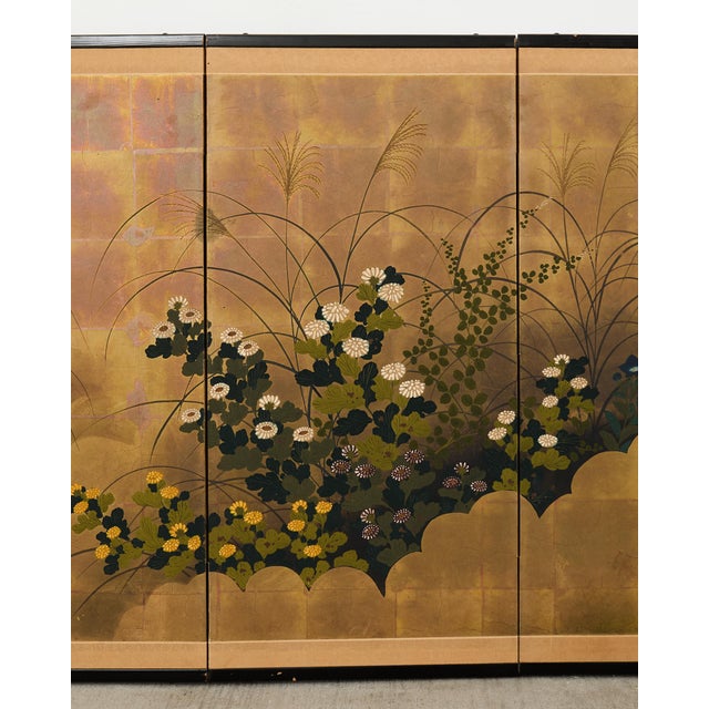 Japanese Showa Four Panel Screen Autumn Foliage For Sale - Image 11 of 18
