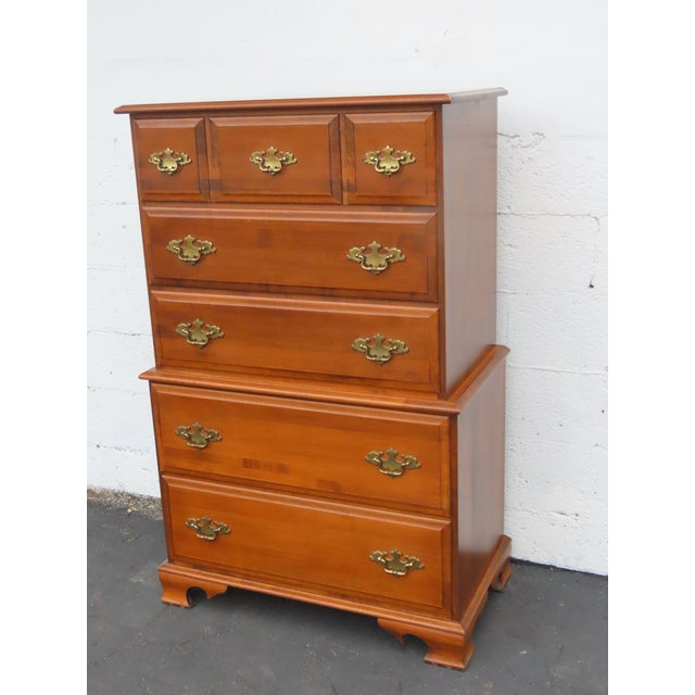 Tall Solid Maple Chest of Drawers 6655 For Sale - Image 11 of 14