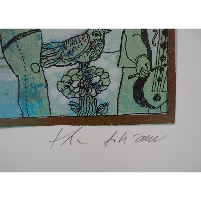 Theo Tobiasse, The Manhattan Couple, Original Lithograph For Sale - Image 3 of 9