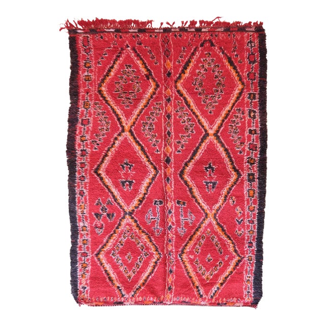 1980s Moroccan Red Rug - 10.2 X 6.4 Ft For Sale