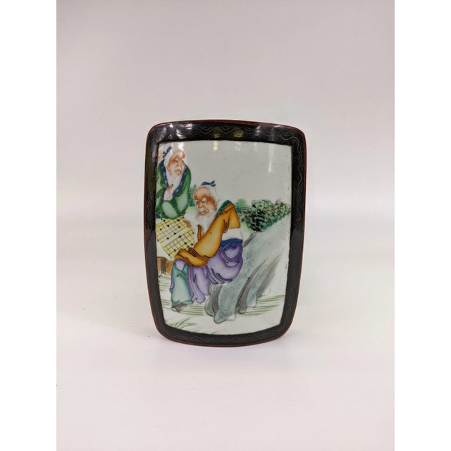 Chinese 19th Century Porcelain Lacquer Box For Sale - Image 3 of 7