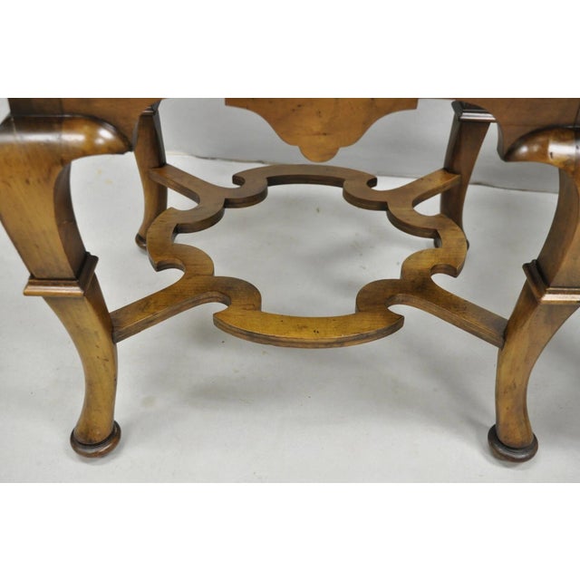 Baker Furniture Company Vintage Baker Regency Style Burlwood Walnut Low Side End Tables - A Pair For Sale - Image 4 of 12