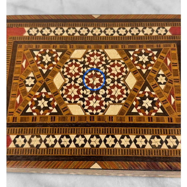 Brown Vintage Moorish Marquetry Inlaid Storage Dresser Box For Sale - Image 8 of 10