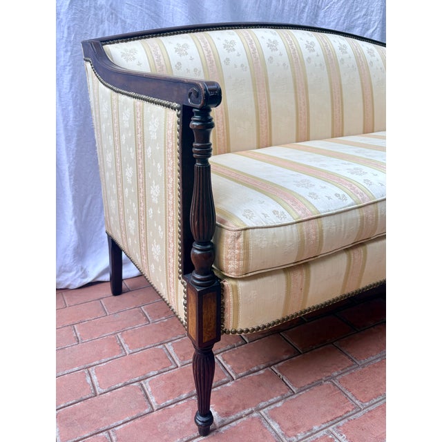 Hickory Furniture Vintage James River Plantations Federal Style Mahogany Settee by Hickory Chair Co. For Sale - Image 4 of 18