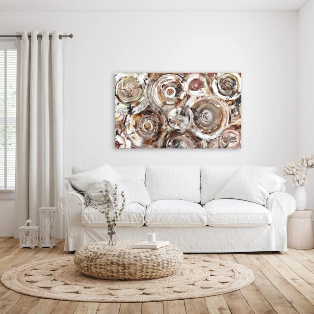 Brown "Life to the Full Neutral 2" Original Artwork by Sarah Johnson For Sale - Image 8 of 9