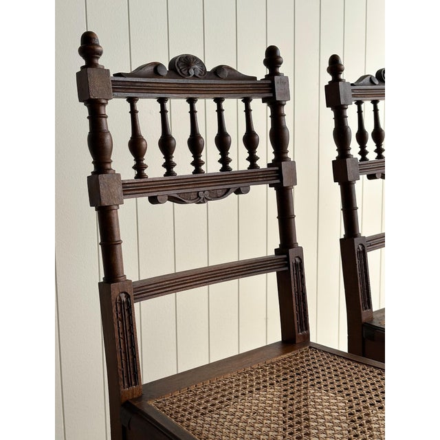 Set of Four Antique Dining Chairs With Carved Crest For Sale - Image 9 of 18