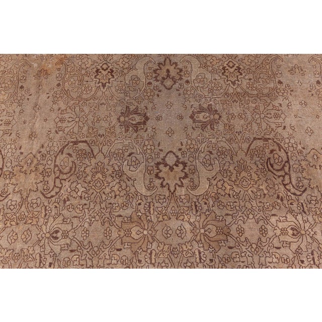 Textile Vintage Indian Amritsar Botanic Handmade Wool Rug For Sale - Image 7 of 9