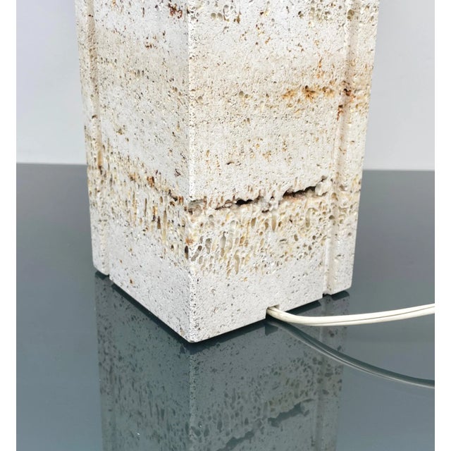 Table Lamp in Travertine attributed to Fratelli Mannelli, Italy, 1970s For Sale - Image 9 of 11