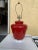 Metal Mid Century Red Ceramic Table Lamp For Sale - Image 7 of 9