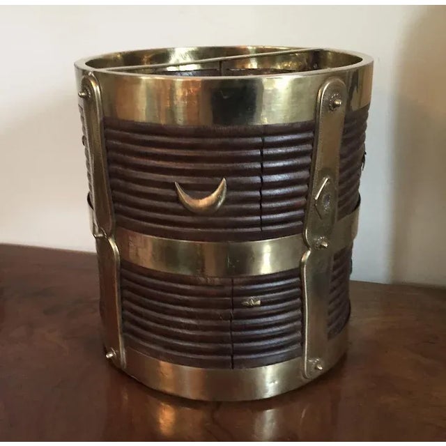 Antique 19th Century Anglo Indian Brass & Carved Wood Bucket For Sale In New York - Image 6 of 11
