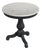 Danielle 24 in. W Round Marble and Wood Pedestal Side Table, Washed Black For Sale
