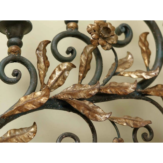 Black Floral Wall Lamp with 6 Bulbs For Sale - Image 8 of 10