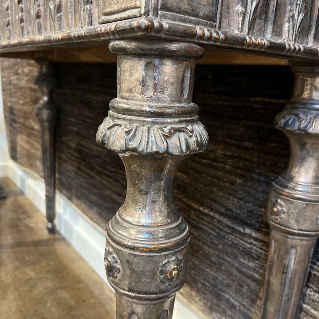 1990s 1990s Italian Hand Carved Wooden Console For Sale - Image 5 of 13