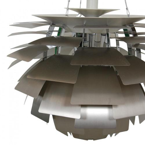 Poul Henningsen Artichoke lamp of steel with a diameter of 72 cm. The lamp is from around the year 2004 and appears in...