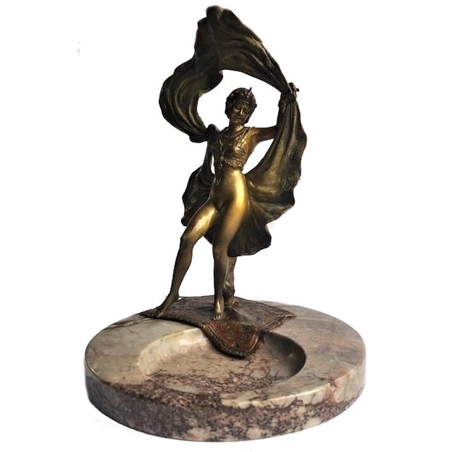 Franz Bergmann, Viennese Bronze & Marble Erotic Sculptural Vide Poche, ca. 1900 For Sale - Image 4 of 8