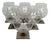 Berlin Smoke Foot Cognac Glass with Square Base by Georg Jensen for Rosenthal Studio Line, 1960s, Set of 6 For Sale