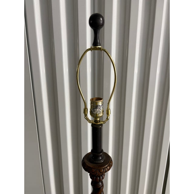 Barley Twist Wood Lamp, 20th Century