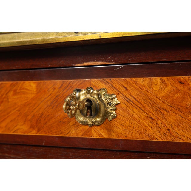 French Louis XVI Style Antique Bureau Plat Writing Desk Circa 1880 For Sale - Image 15 of 18