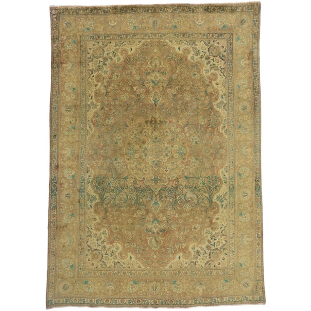 Mid 20th Century Vintage Persian Tabriz Rug - 8'05 X 12'00 For Sale - Image 5 of 5