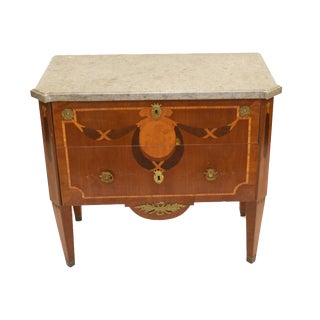 French Empire Antique with Marquetry Inlay Side Table For Sale