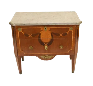 French Empire Antique with Marquetry Inlay Side Table