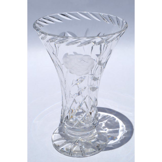 Rustic European 1970s Waterford Brilliant Cut Crystal Heavy Vase Star Base For Sale - Image 3 of 12