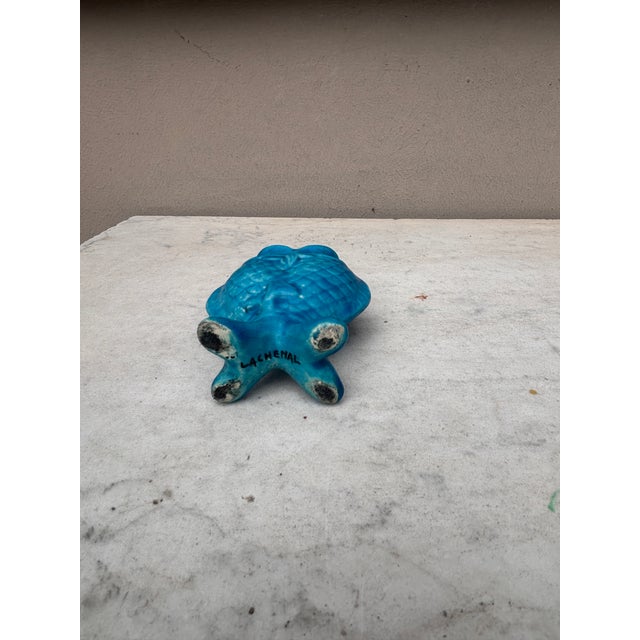1920s Small French Art Deco Turquoise Fish Vase Lachenal For Sale - Image 5 of 5