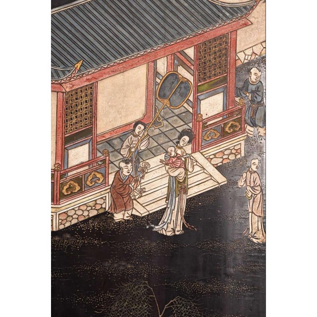 Monumental Chinese Coromandel 12 Panel Room Screen For Sale - Image 4 of 12