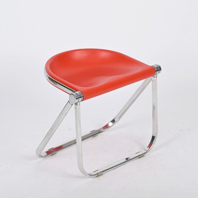 Blue Italian Pluff Folding Stools by G. Piretti for Anonima Castelli, 1960s, Set of 4 For Sale - Image 8 of 18