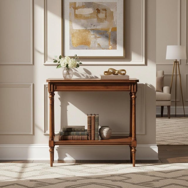 Contemporary Georgian Style Walnut Side Table For Sale - Image 3 of 9