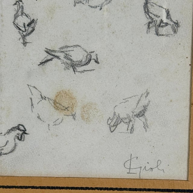 Mid 20th Century Delightful Vintage Study of Chicken, Framed Signed Pencil on Paper For Sale - Image 5 of 10