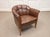 Animal Skin Vintage Swedish Club Chair in Brown Leather, 1940s For Sale - Image 7 of 10