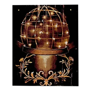 1987 Ross Bleckner 'Sphere And Moulding, 1987' Oversize Abstract, Gold,Black USA Serigraph