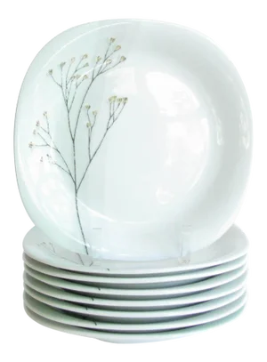 Dansk Green Flora Accent Square Salad Plates - Set of 8