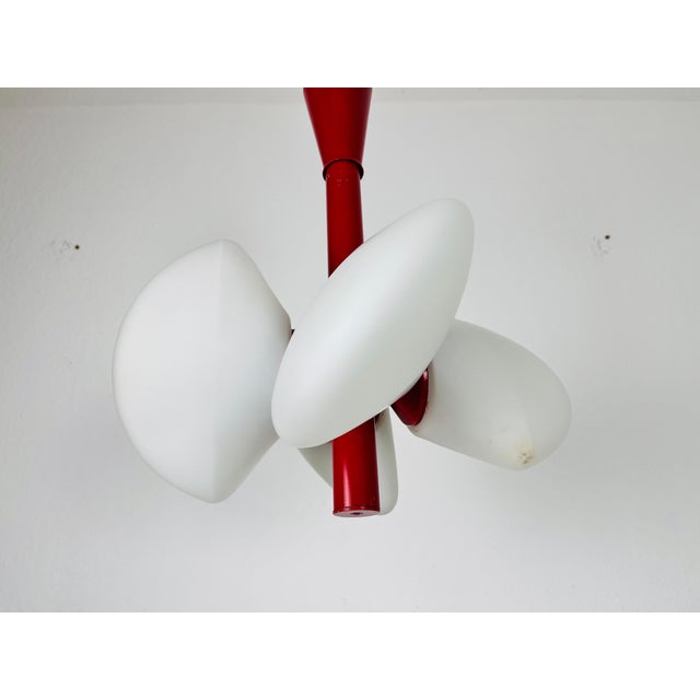 Mid-Century Modern Red Kaiser 4-Arm Space Age Chandelier, 1960s, Germany For Sale - Image 9 of 13