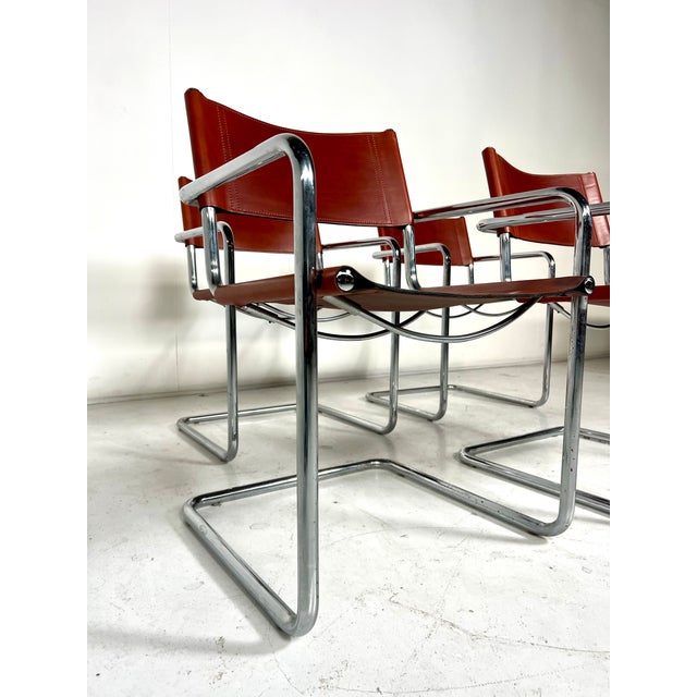 Vintage Cantilever Chairs by Matteo Grassi, 1970s, Set of 4, in Very Good conditions. Designed 1970 to 1979 This piece has...