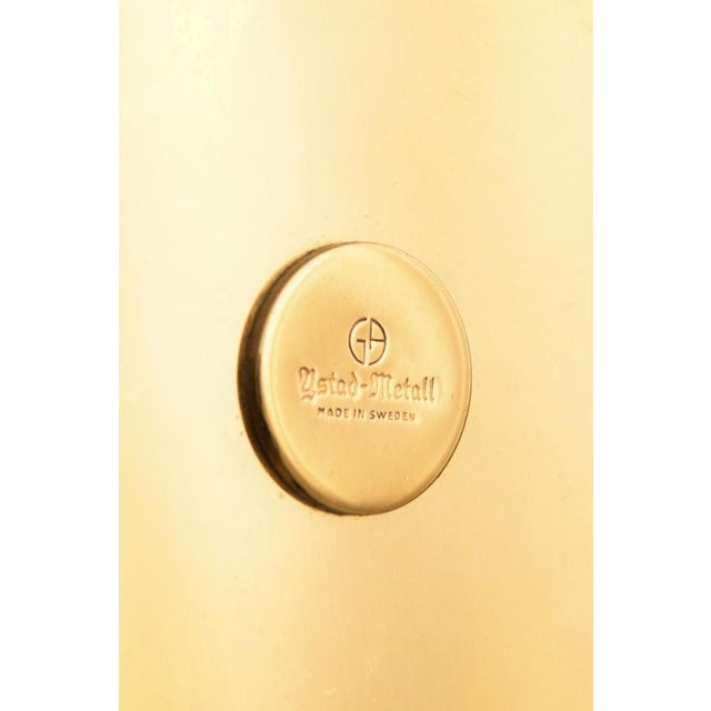 Bottle Stand with Brass Framework Three Circular Holders attributed to Gunnar Ander, 1950s For Sale - Image 3 of 5