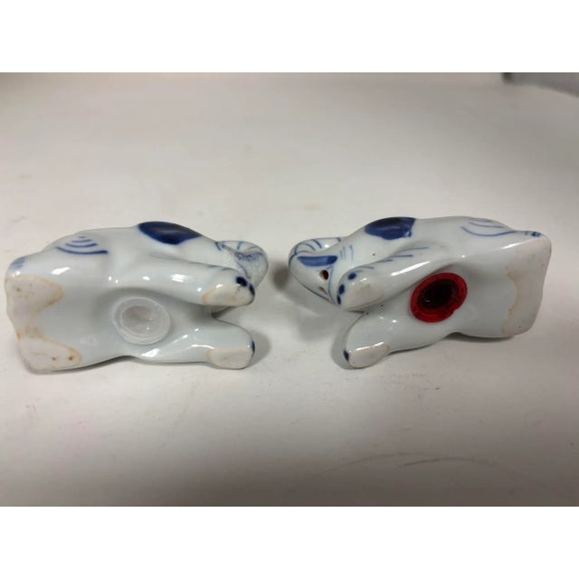 Vintage Porcelain Elephants Salt & Pepper Shakers with Tray - Set of 3 For Sale - Image 9 of 12