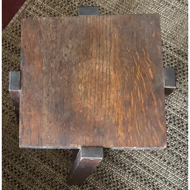 Stickley Brothers Antique Arts and Crafts 4 Legs Side Table, Plant Stand For Sale - Image 4 of 10