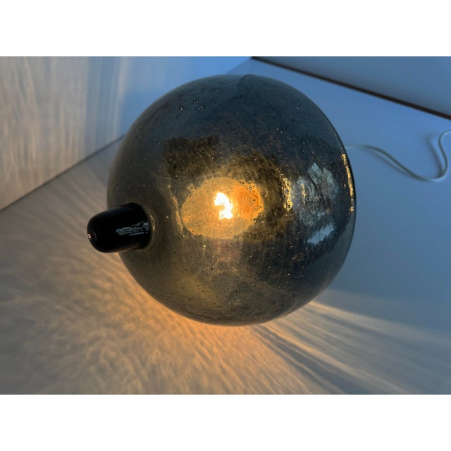 Vintage Danish Copper and Blue Glass Exterior Torch Light For Sale - Image 10 of 11