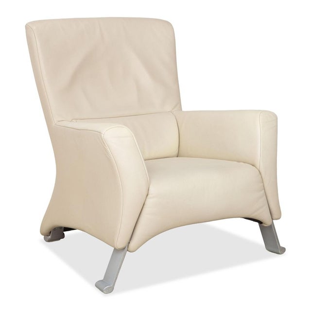Leather 322 Armchair in White Cream from Rolf Benz For Sale - Image 9 of 9