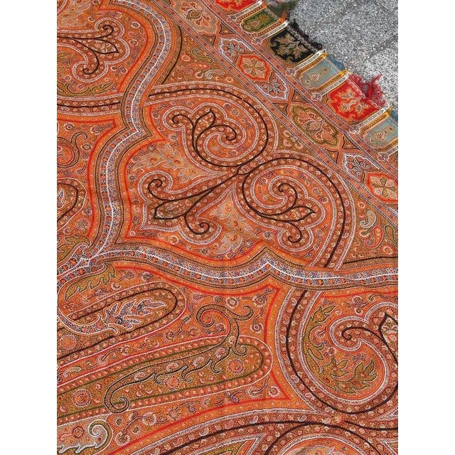Antique Long Kashmir Shawl, 1890s For Sale - Image 16 of 18