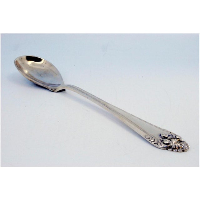 Silver Rice and Serving Spoon with Pear-Shaped Ladle and Grooves For Sale - Image 3 of 11