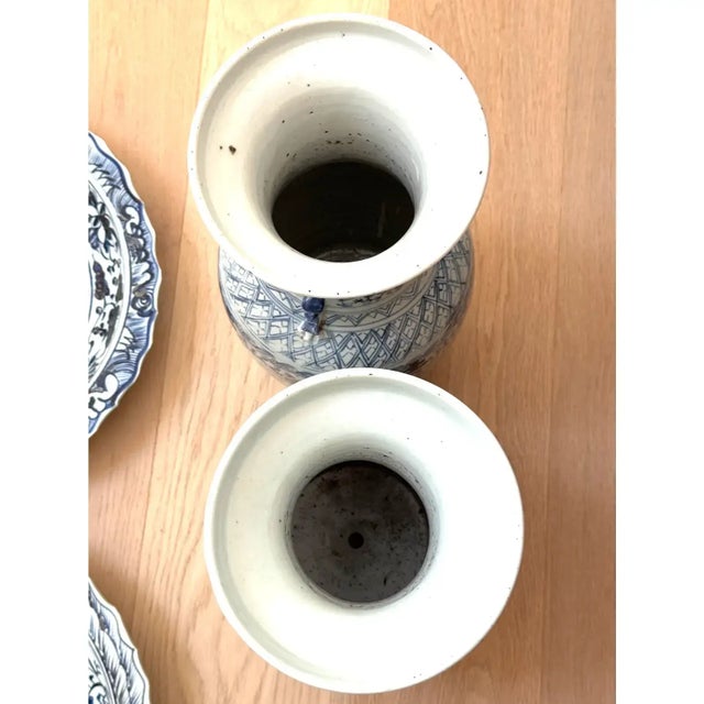 Blue Late 19th Century Pair of Mid-Qing Dynasty Chinese Double Happiness Vases For Sale - Image 8 of 9