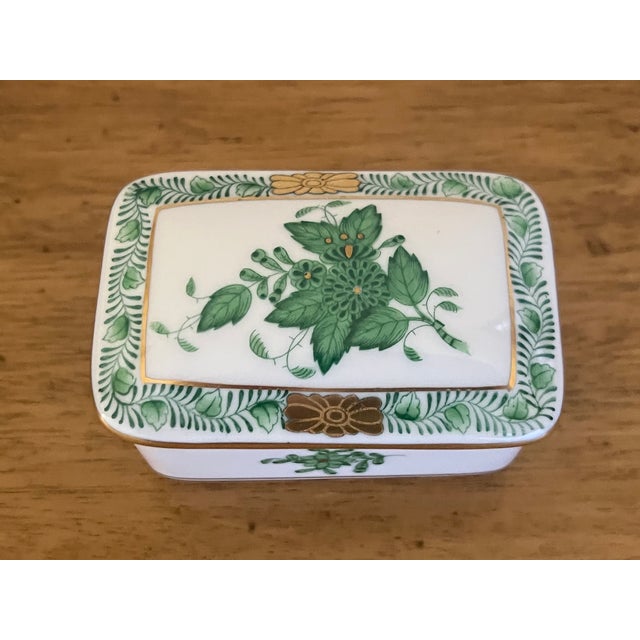 Herend Lidded Box, Hand Painted, Mid 20th Century For Sale - Image 11 of 14